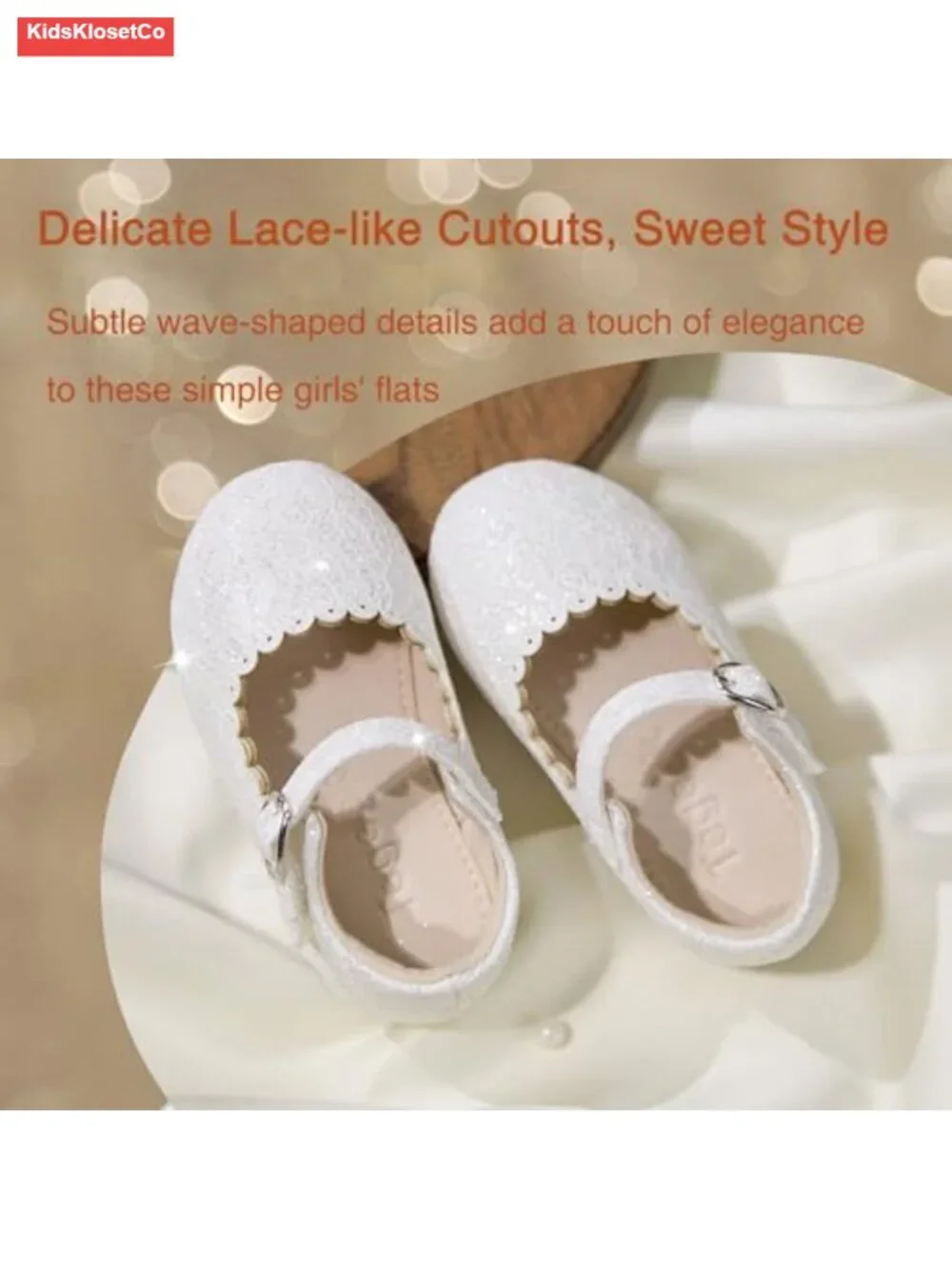 Shiny Patent Leather Mary Jane Ballet Flats with Hook & Loop Closure